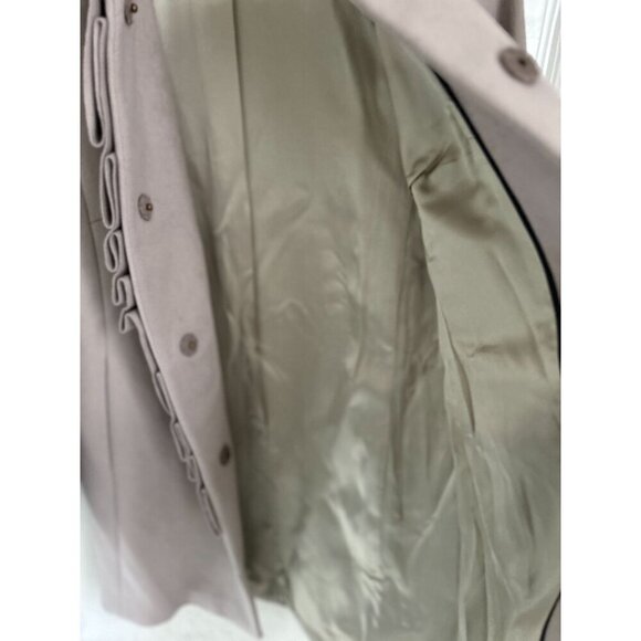 J.Crew Womens Ruffle Front 100% Wool Coat Size Pale Gray Long Sleeve - Picture 8 of 11